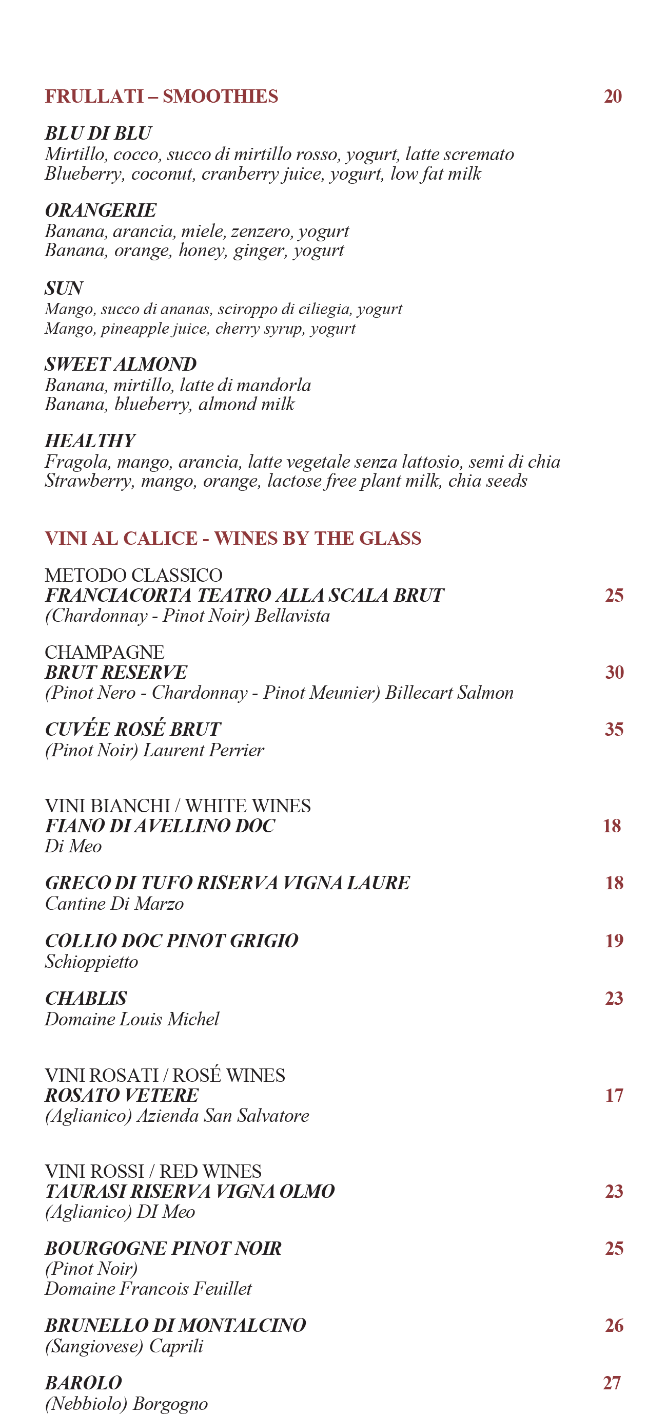 L'Orangerie bar menu page 4