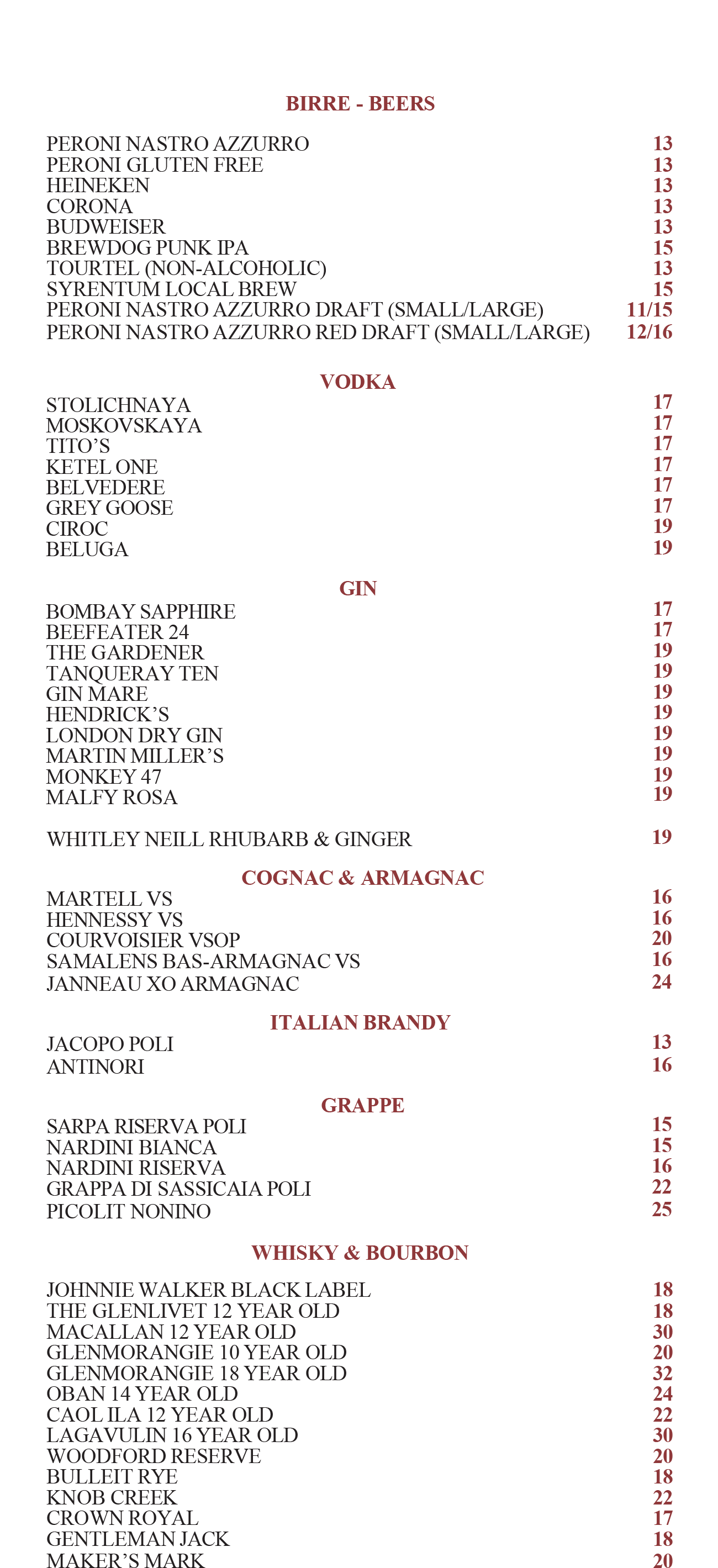 L'Orangerie bar menu page 5