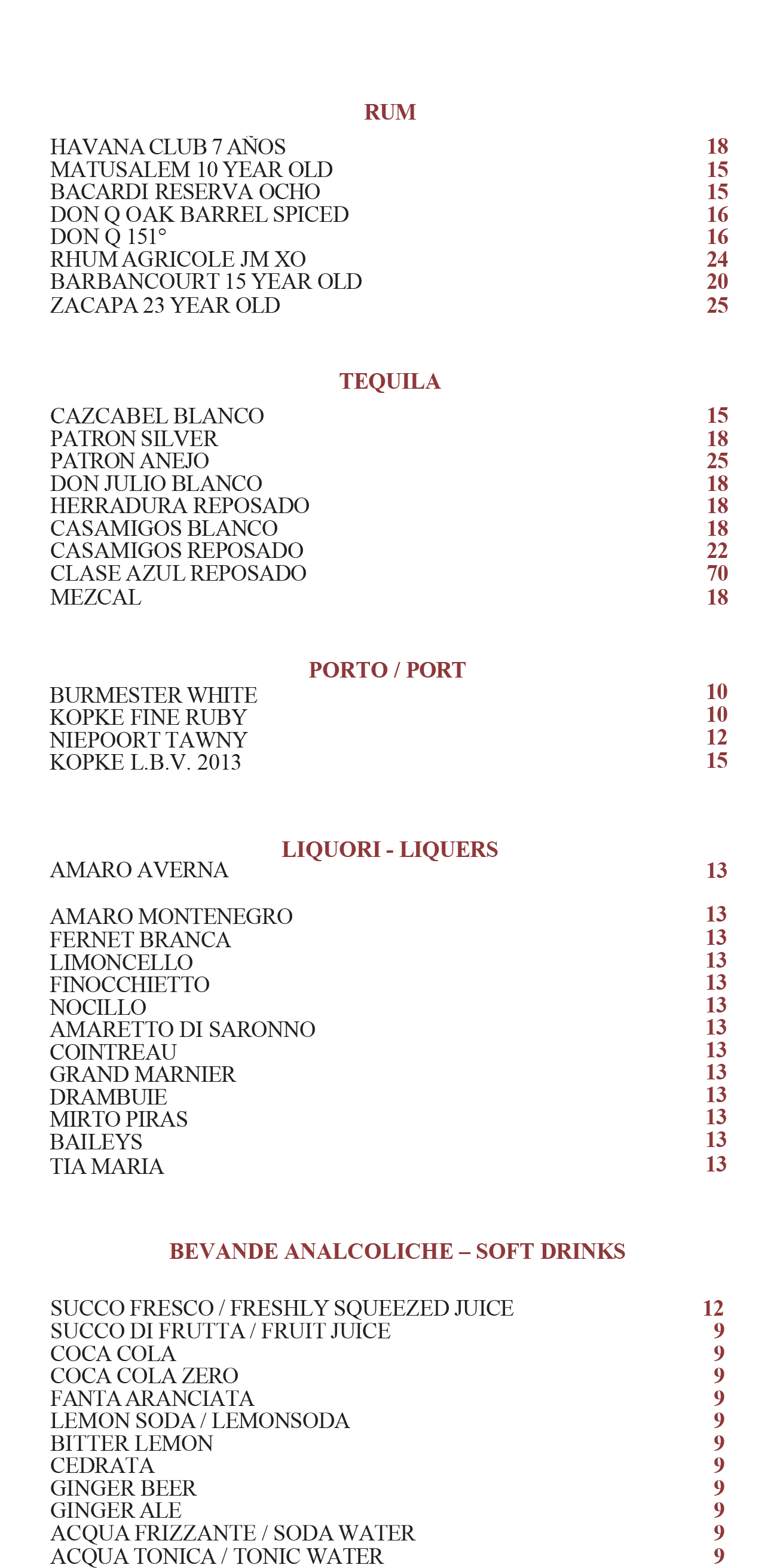 L'Orangerie bar menu page 6